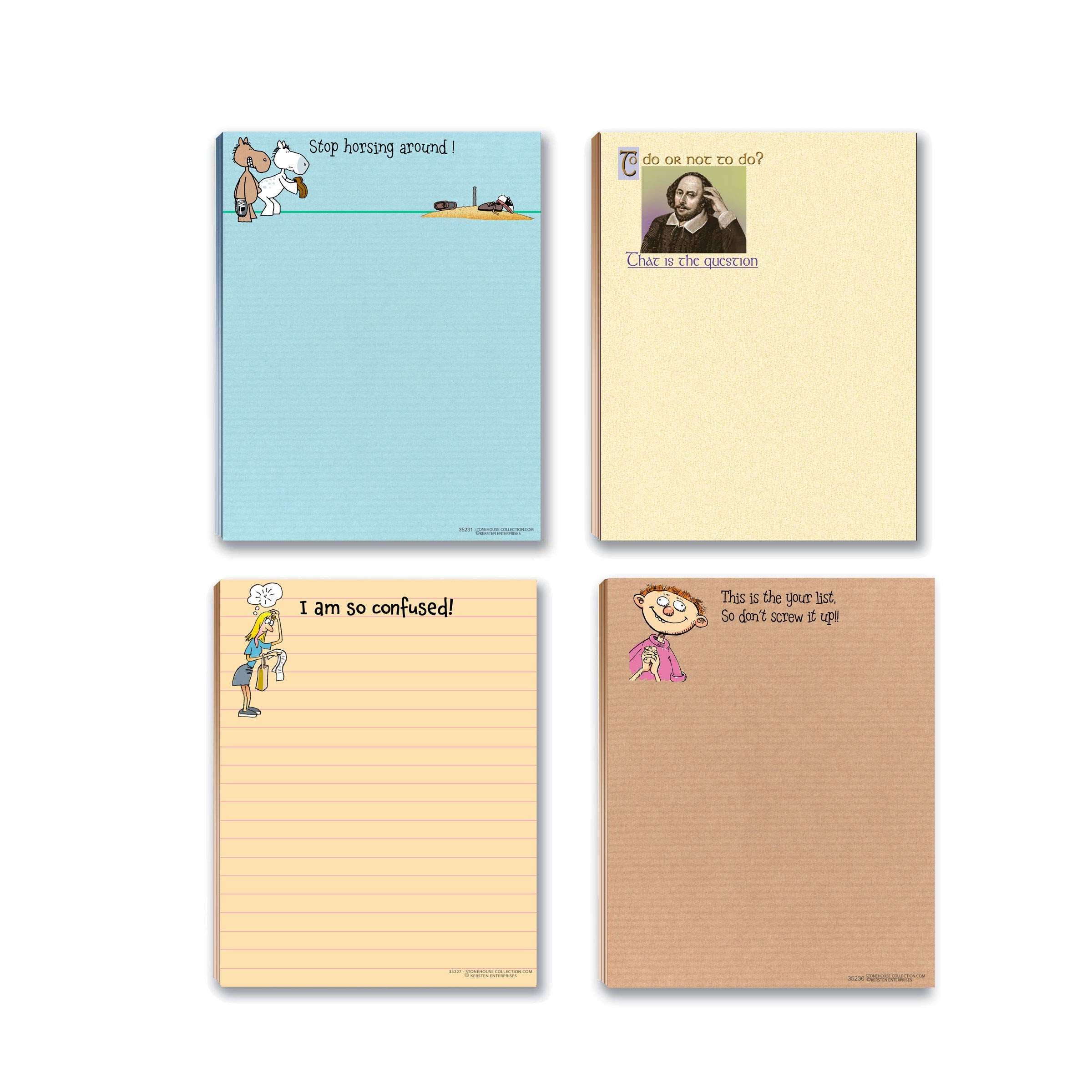 Funny Office Nopteads Assorted Packs - 4 Novelty Notepads - Funny Office Supplies (4) (To Do Lists #3)