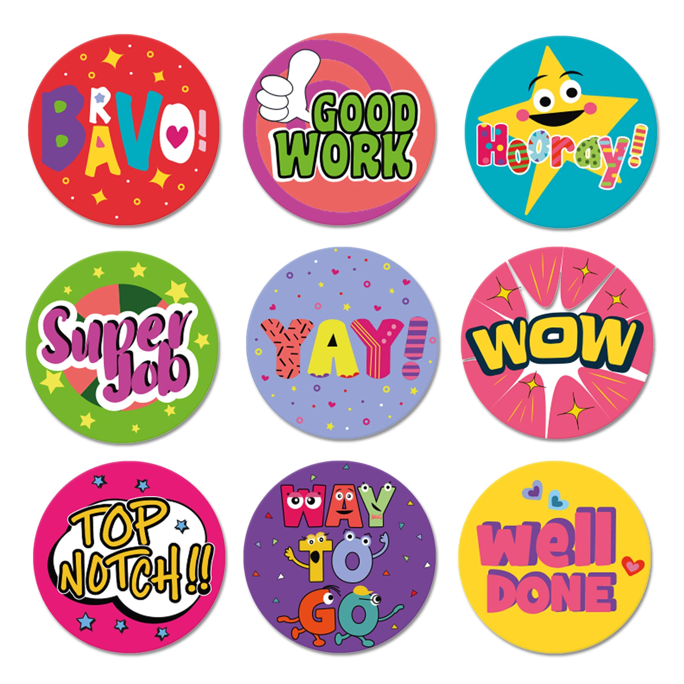 Sweetzer & Orange Teacher Reward Stickers - 1008 In 9 Designs, 1-Inch Motivational Sticker For Kids, Potty Training Reward And T