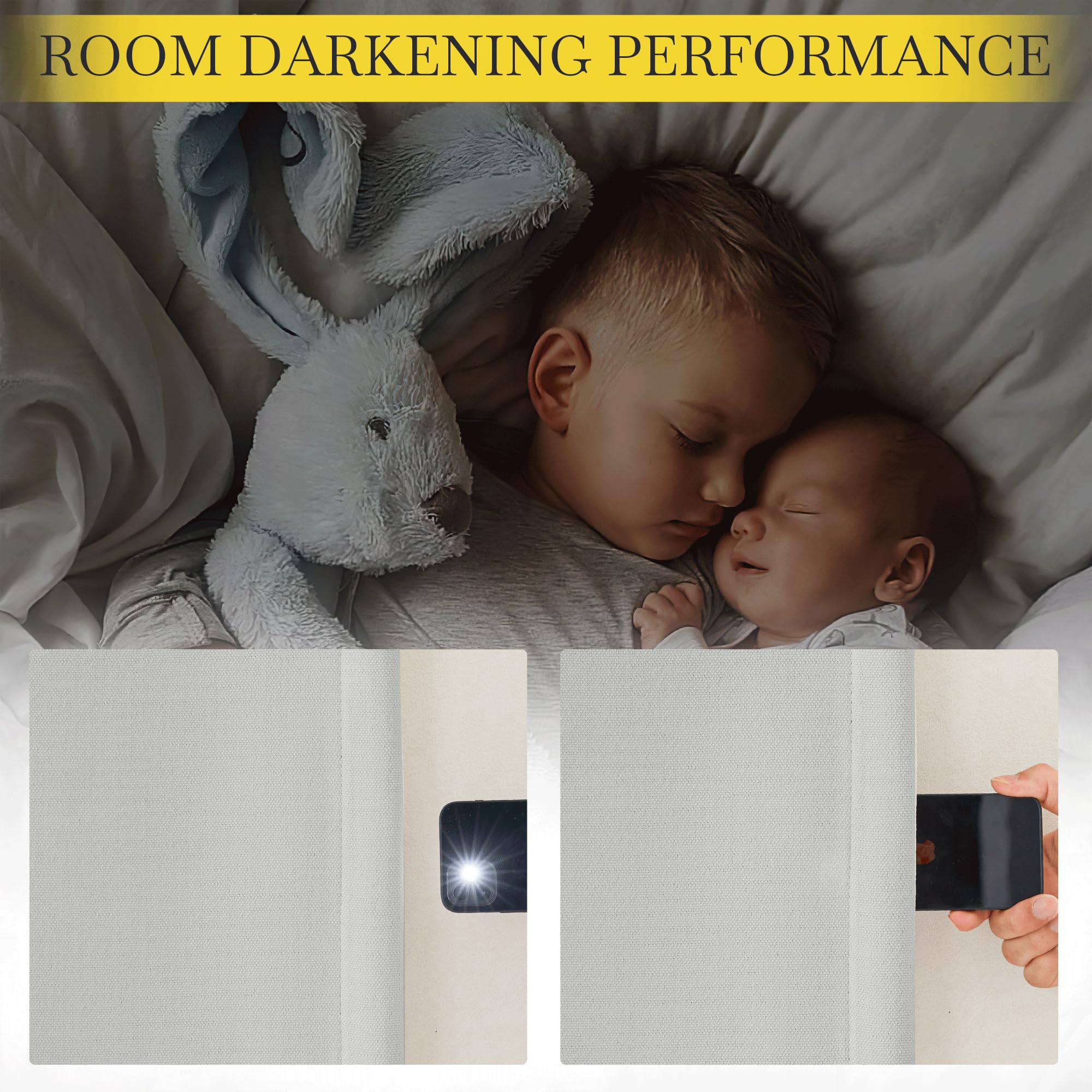 Nicetown Faux Linen Room Darkening Living Room Curtains, Pinch Pleated Curtains Thick Linen Blend Thermal Insulated Noise Reduci