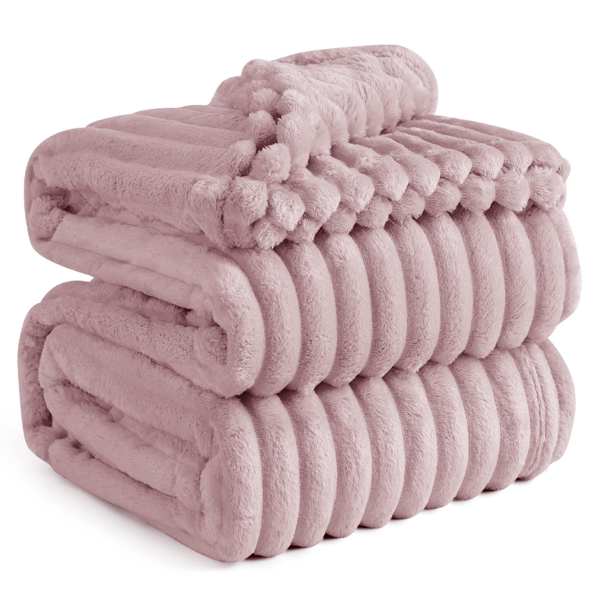 Bedsure Pink Fleece Blanket For Couch - Super Soft Cozy Blankets For Women, Cute Small Blanket For Girls, 90X90 Inches
