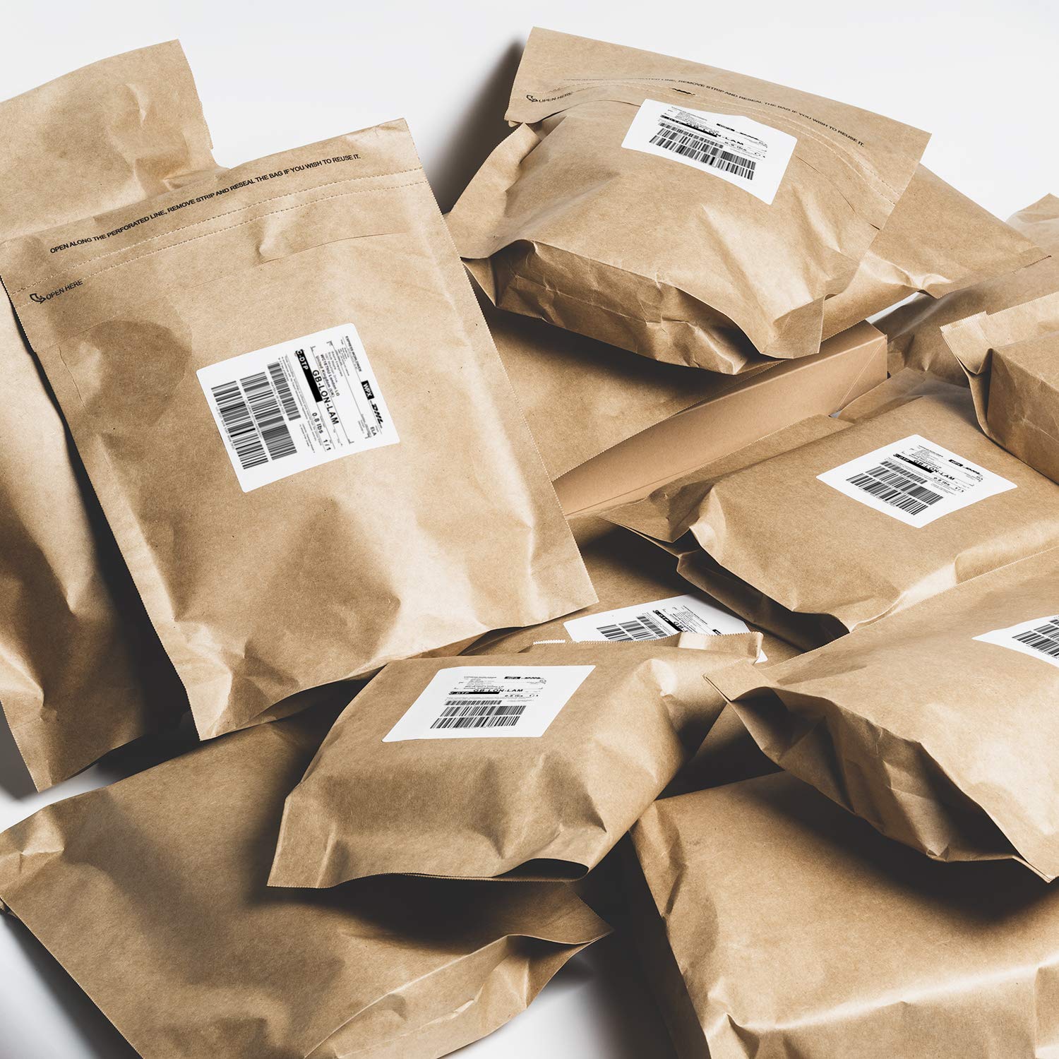 Ruspepa Kraft Paper Poly Envelopes Mailer, Self Seal Shipping Bags, 100% Recyclable, Reusable Packaging Great Idea For T-Shirt C