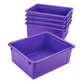 Storex Letter Size Deep Storage Tray - Organizer Bin For Classroom, Office And Home, Violet, 5-Pack (62528A05C)