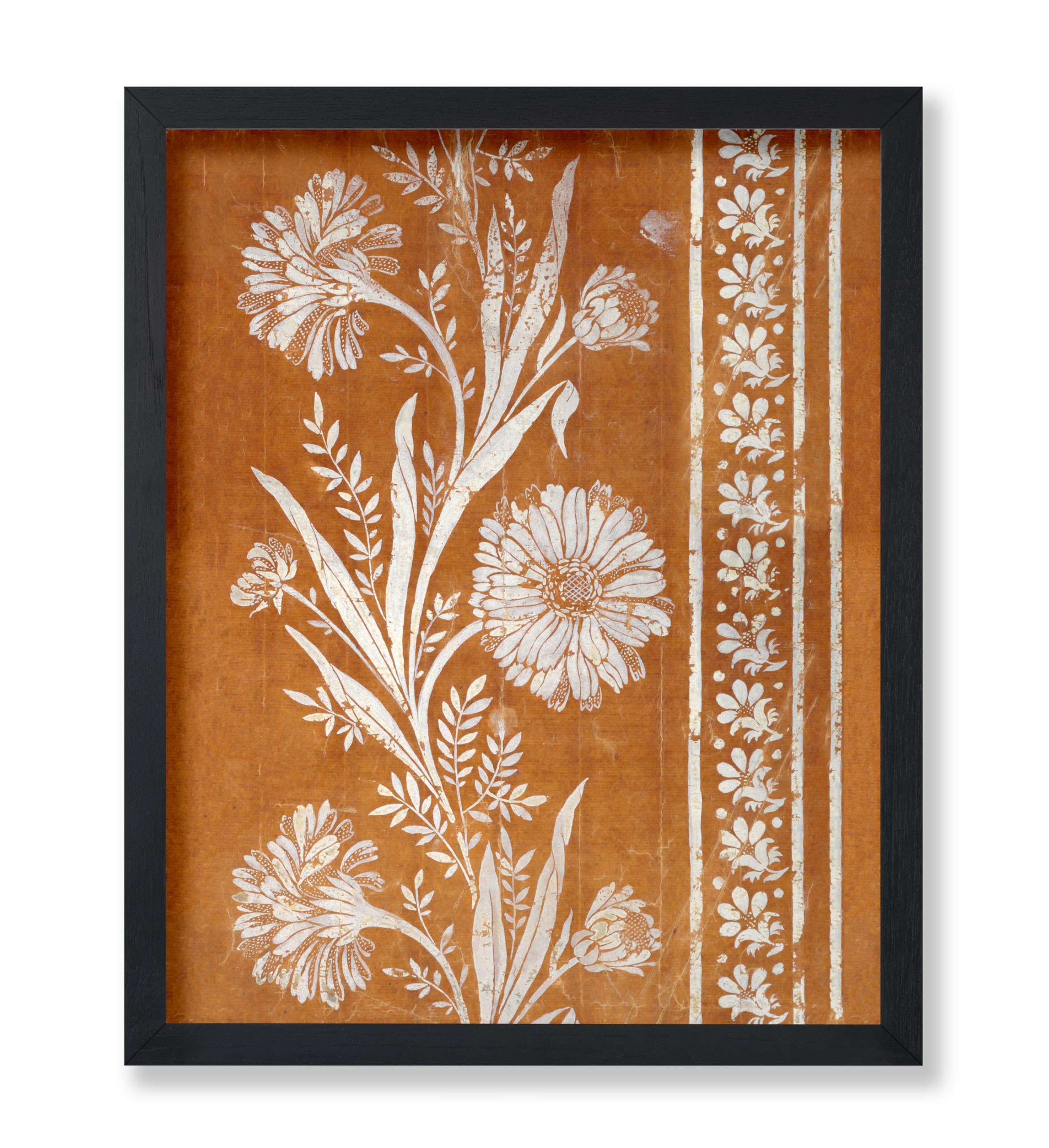 Poster Master Vintage Embroidery Design Poster - Retro Flower Print - Textile Pattern Art - Floral Art - Gift for Men & Women - 