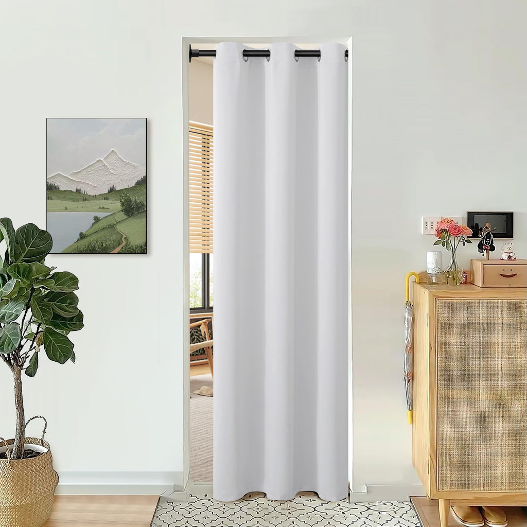 Bgment Greyish White Door Curtain 80 Inch Length For Doorway, Bedroom Closet Curtain, Privacy Thermal Insulated Blackout Grommet Room Divider For Room Separation, 1 Panel, 42 Inch Wide