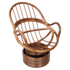 International Caravan Bali Rattan Swivel Rocker With Microsuede Cushion High Back Accent Chairs, Rocking Chairs Black Urban, Traditional