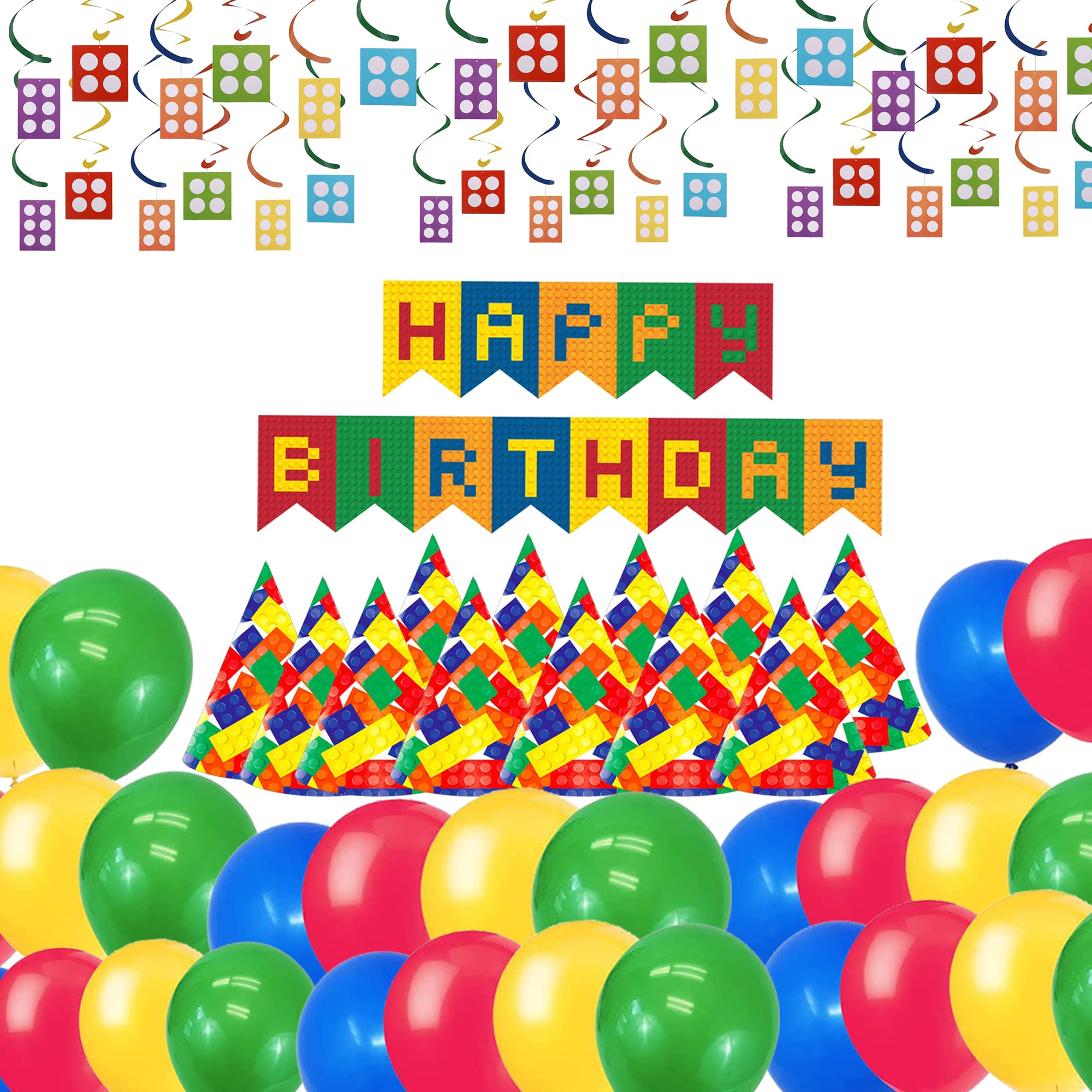 Wp Wanna Party Lego Theme Birthday Decoration Combo,Building Blocks Theme Party,Blocks Party Including Lego Banner,Lego Party Ha