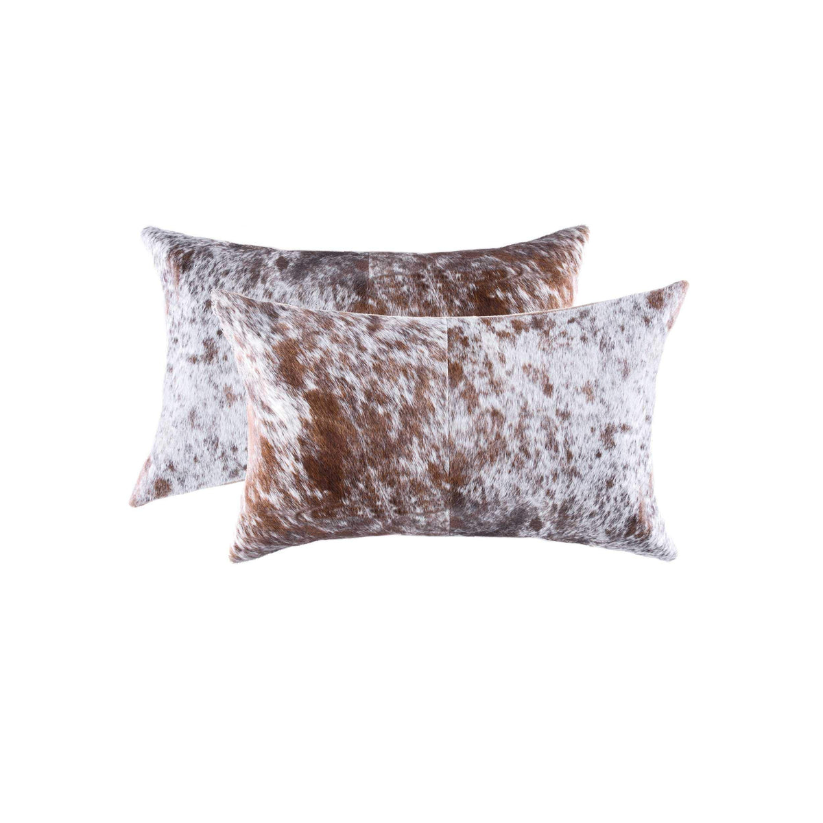 HomeRoots Decor 12' X 20' X 5' Salt and Pepper White and Brown 2 Pack Cowhide Pillow