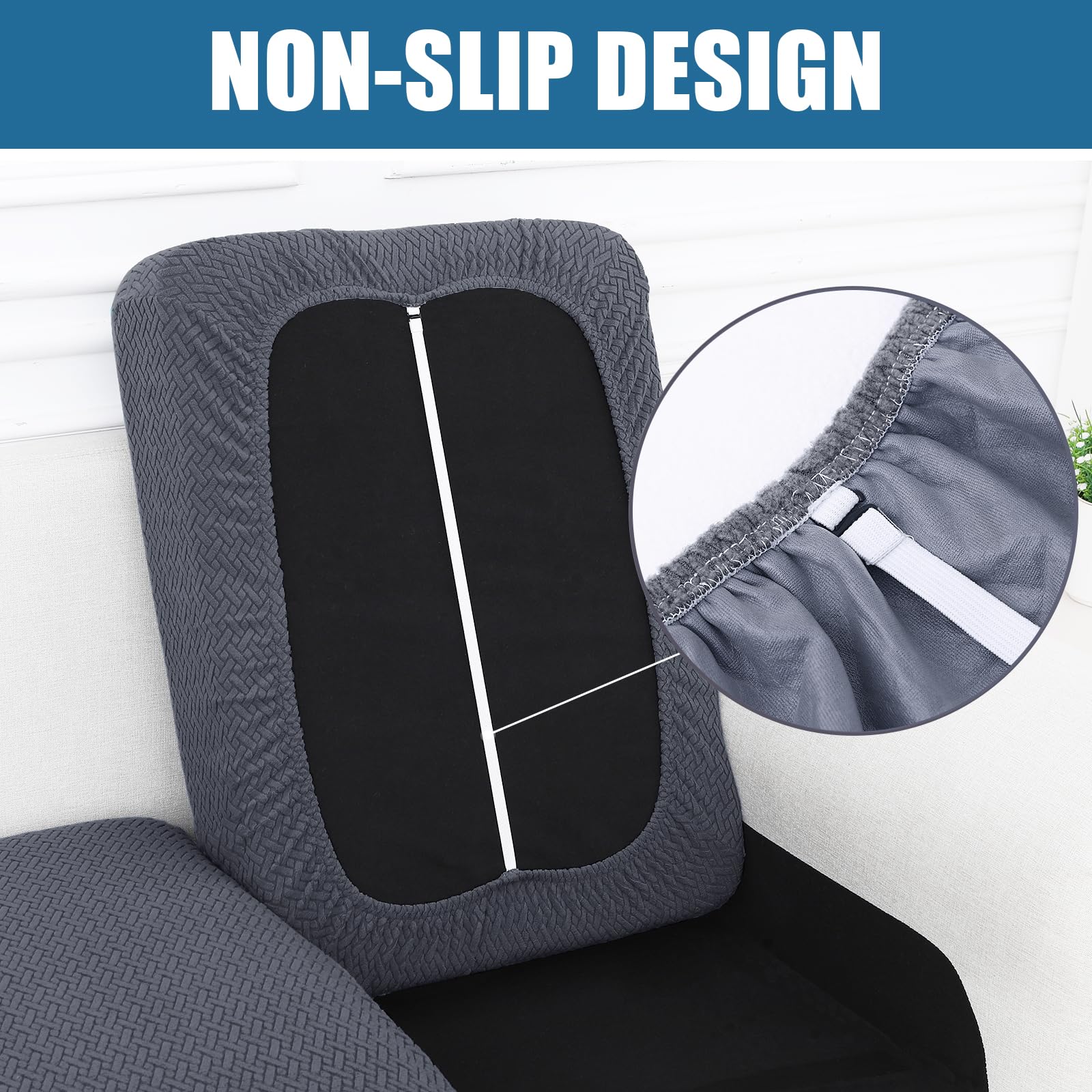 Smiry Waterproof Couch Cushion Covers, Stretch Jacquard Thick Sofa Cushion Covers, Washable Seat Cover Slipcover Elastic Furnitu