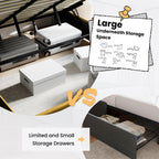 Sha Cerlin Full Size Lift Up Storage Bed/Modern Wingback Headboard/Upholstered Platform Bed Frame/Hydraulic Storage/No Box Spring Needed/Wood Slats Support/Olive Yellow