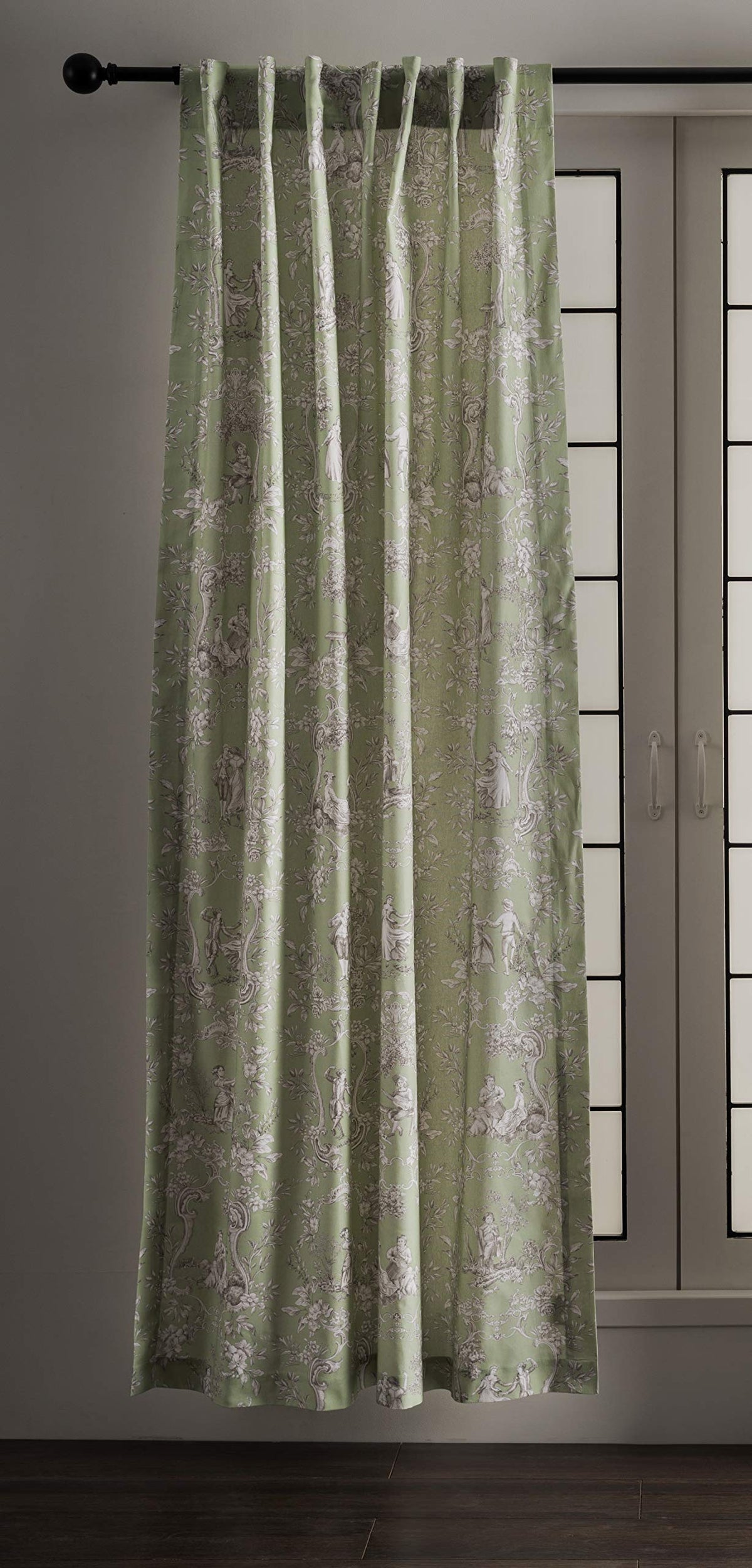 Maison D' Hermine 100% Cotton Curtain - 50'X84' Green Decorative Curtain - Aesthetic Curtains For Farmhouse, Kitchen & Bedroom