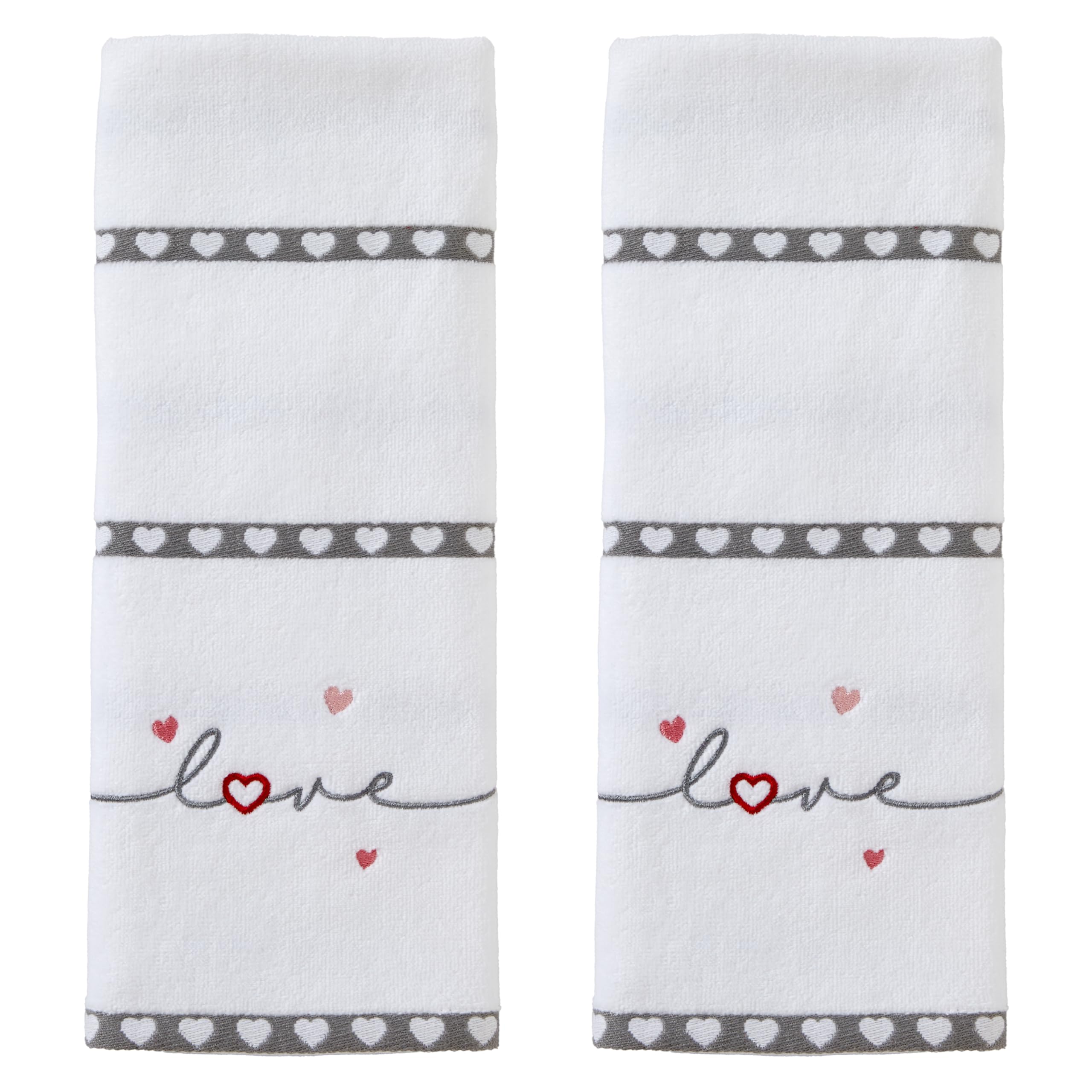 SKL Home Heart in Love Hand Towel Set, 2 Count