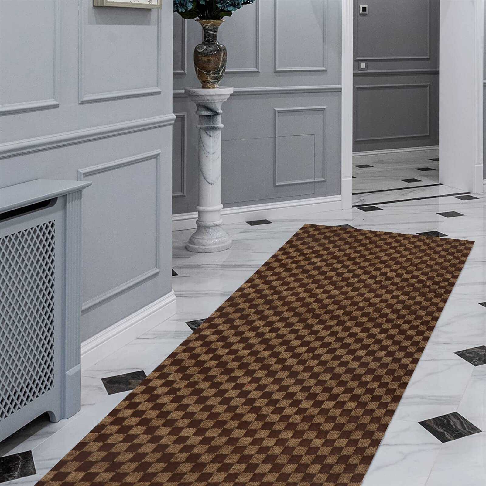 FREADEM Runner Rugs 4' x 65' Indoor Outdoor Carpet Runner, Area Rugs with Anti-Slip Rubber Backing for Aisle Hallway Balcony Gar