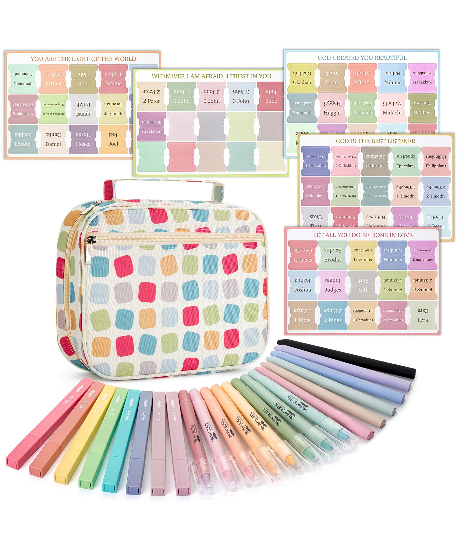 Mr. Pen- Bible Journaling Kit, Case, Highlighters And Pens No Bleed, Study Kit, Easter Gift
