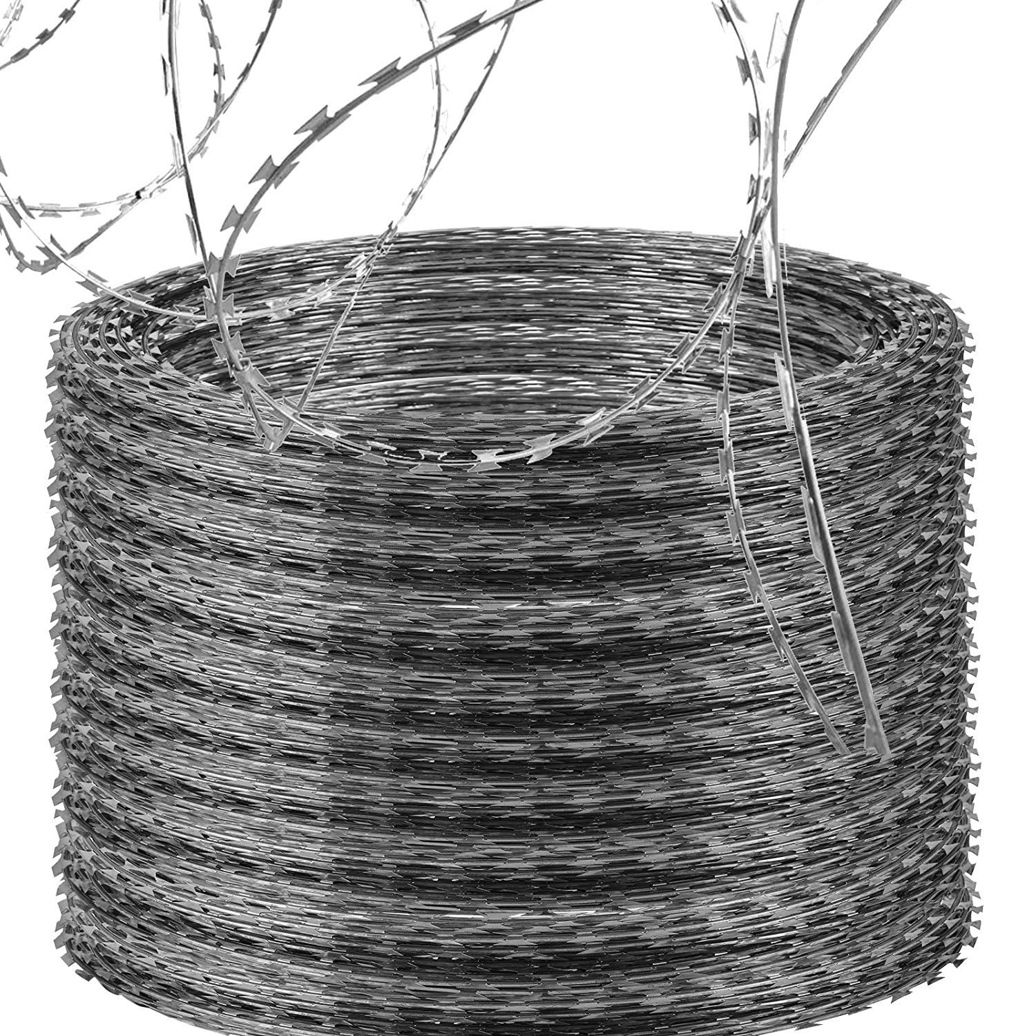 Vevor Razor Wire Fencing, Razor Barbed Wire, Galvanized Steel, 500Ft, 10 Rolls, Silver, Sd-Srbw17.5-Bto22