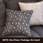 Domvitus Floral Pillow Covers 20X20, Throw Pillows For Couch, Floral Print Pillow Cover, Decorative Neutral Accent Throw Pillow Covers For Living Room, 1Pc, Black