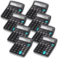Konohan 8 Pieces 12-Digit Calculator, Solar Basic Desktop Calculator Large Display Electronic Calculators Dual Power Handheld Ca