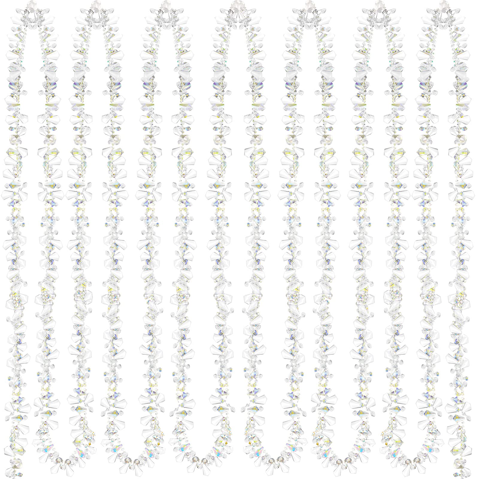80 Feet 4 Rolls Clear Christmas Garlands Crystal Acrylic Bead Garlands Large Twist Christmas Bead Garlands Hanging Beaded Christ