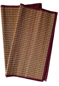 Montelal Store Handmade Korai Pai Kusha Grass Pooja Aasan Sitting Floor Mats Maroon Set of 2 Pcs