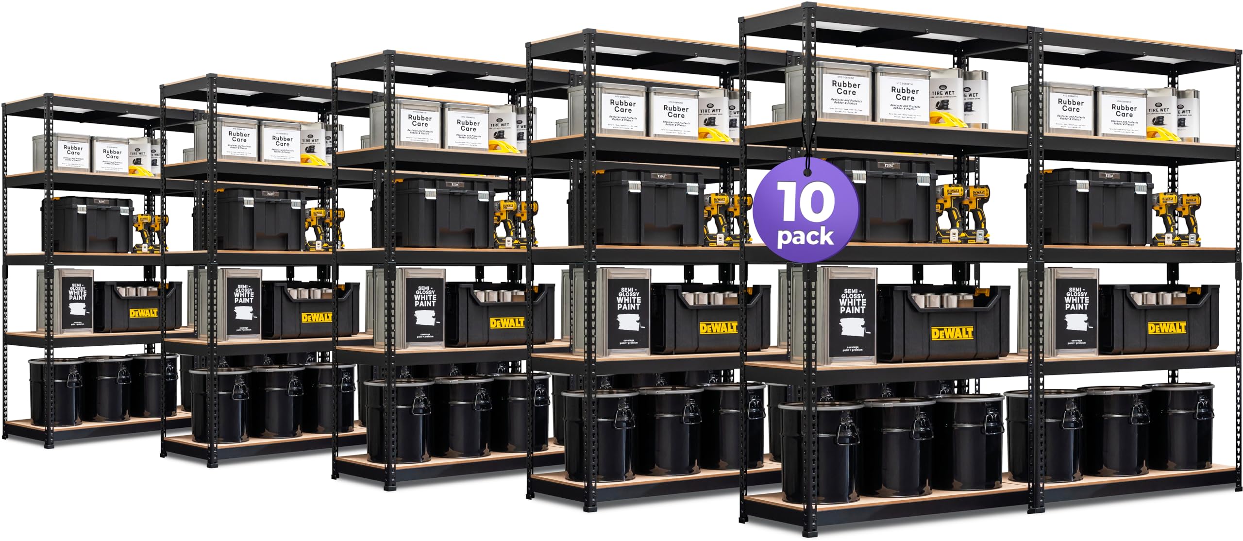 Homedant 28'' W X 12.3'' D X 59.5'' H 5-Tier Boltless Metal Shelving Unit Adjustable Garage Storage Utility Rack Heavy Duty Shel