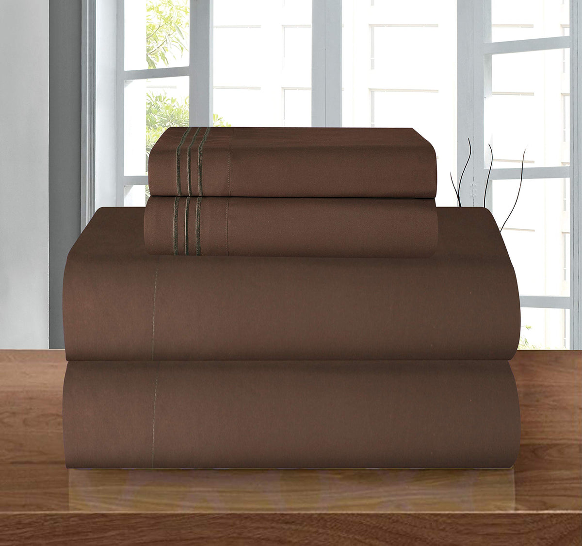 Elegant Comfort 4-Piece Bed Sheet Set Luxury 1500 Thread Count Egyptian Quality Wrinkle,Fade And Stain Resistant% 100 Hypoallerg