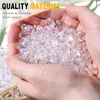 Domestar 550Pcs Bright Clear Vase Fillers, Acrylic Fake Crushed Ice Rocks Fish Tank Vase Centerpiece Party Table Scatter Props D