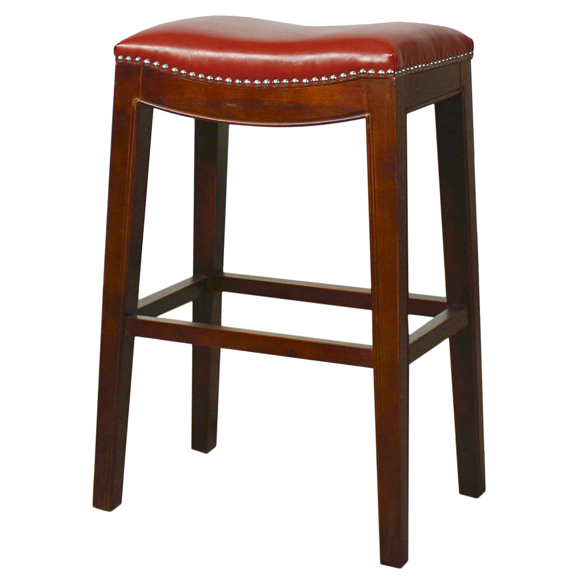 New Pacific Direct Elmo Bonded Leather Bar Stool, Red