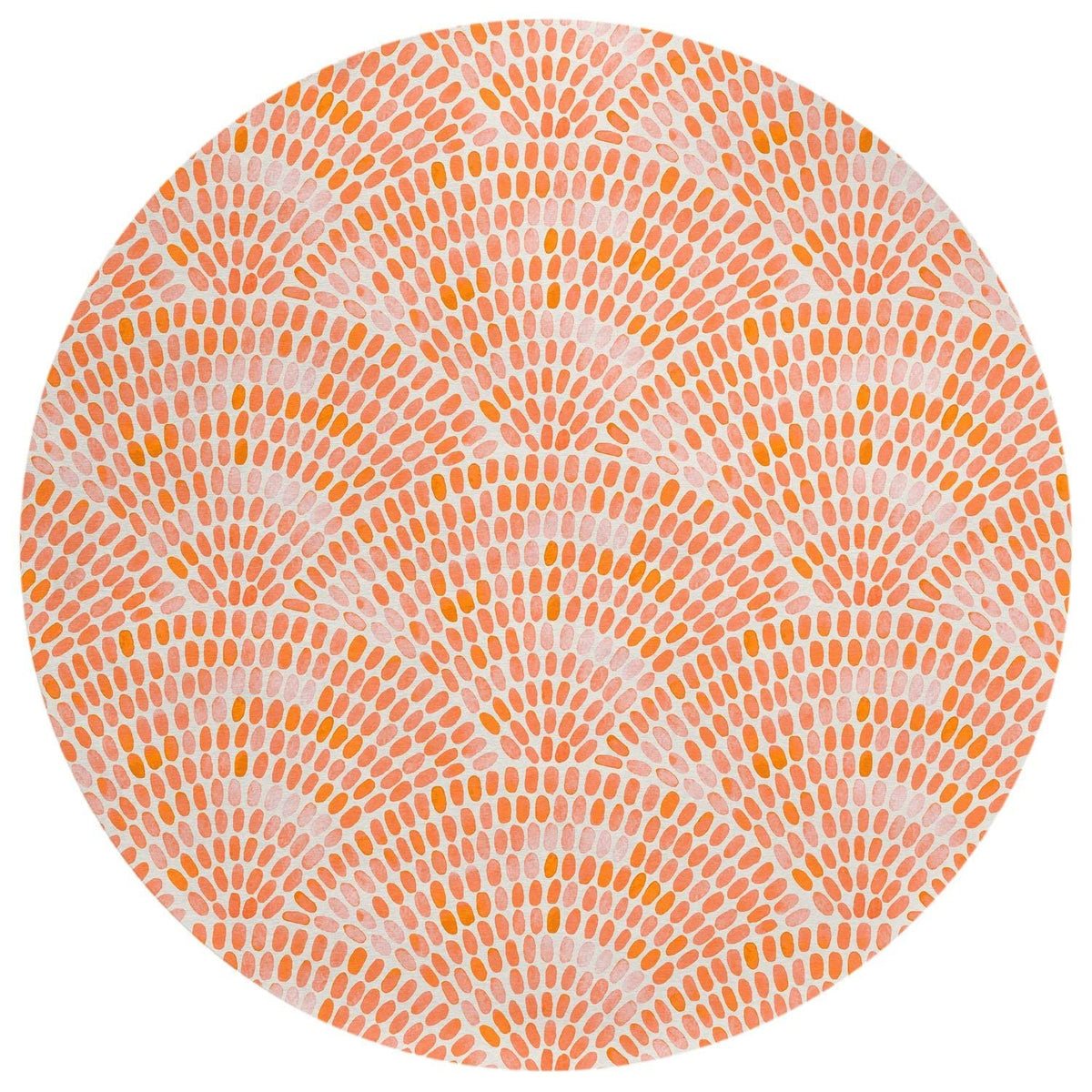 Seabreeze Sz7 Orange Coastal Rug Round 8' X 8'