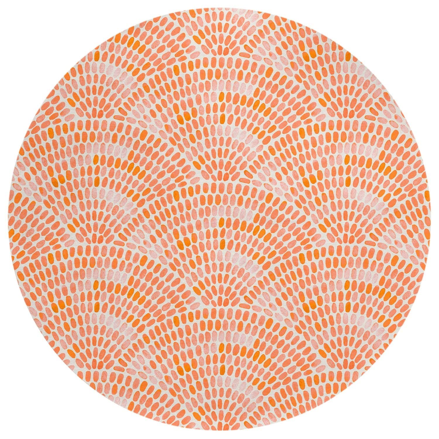 Seabreeze Sz7 Orange Coastal Rug Round 8' X 8'