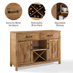Crosley Furniture Roots Modern Farmhouse Sideboard Buffet Cabinet With Storage, Natural