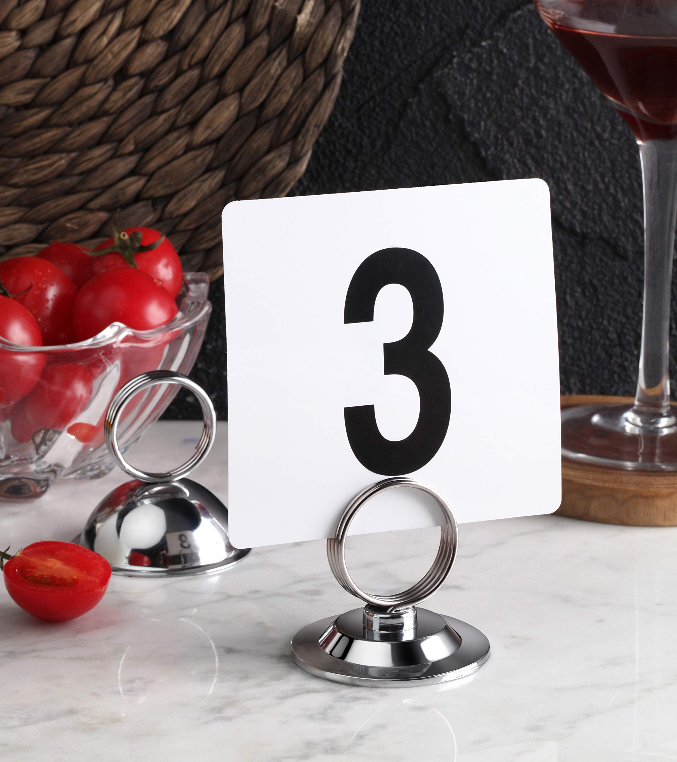 New Star Foodservice 23114 1-25 Double Sided Table Numbers, 4'' X 4'' Inch, White