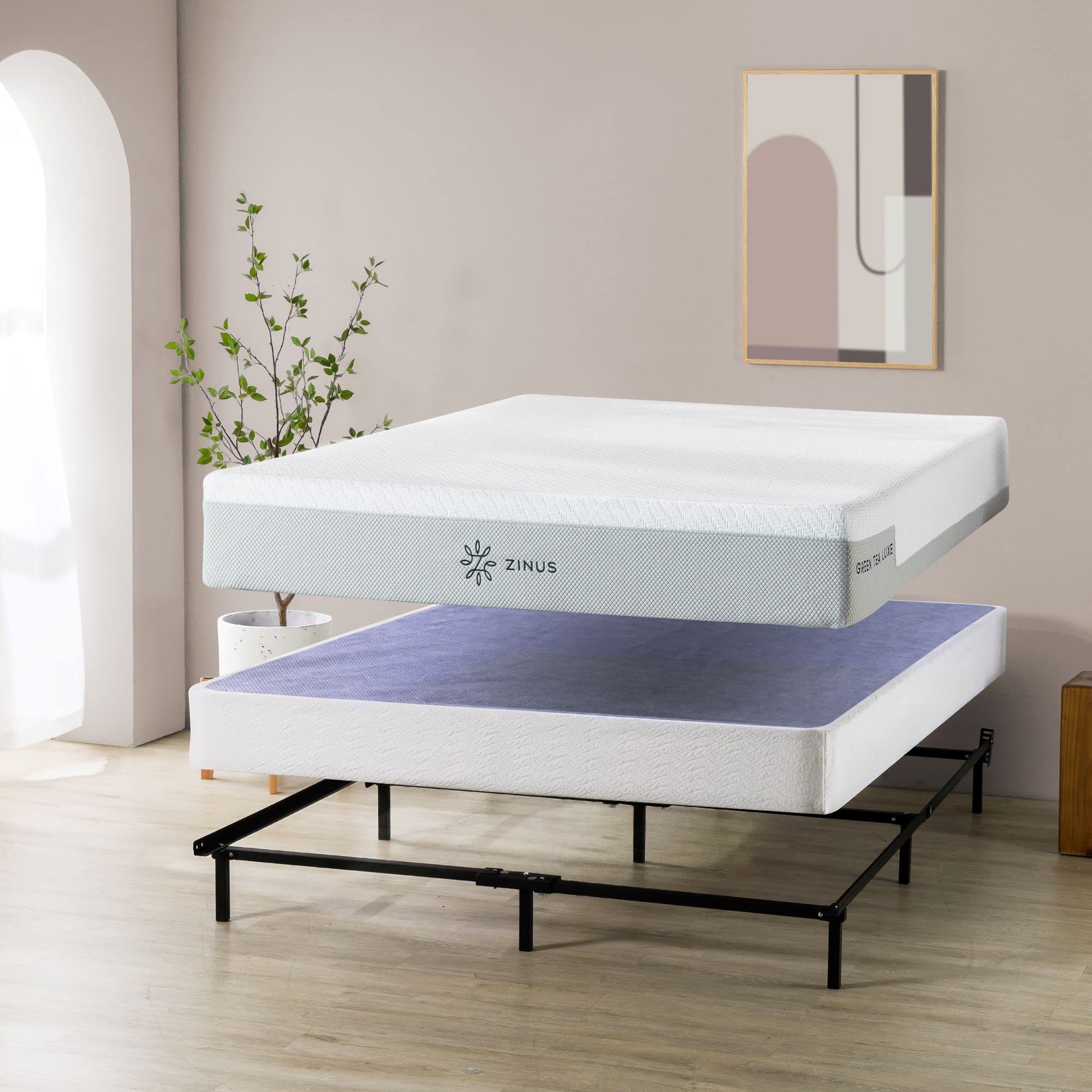 Zinus 7 Inch Metal Smart Box Spring, Mattress Foundation, Strong Metal Frame, Easy Assembly, Queen