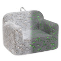 ALIMORDEN Kids Ultra-Soft Snuggle Foam Filled Chair, Glow-in-The-Dark Dinosaurs Fossil Pattern Toddler Cuddly Sherpa Reading Cou