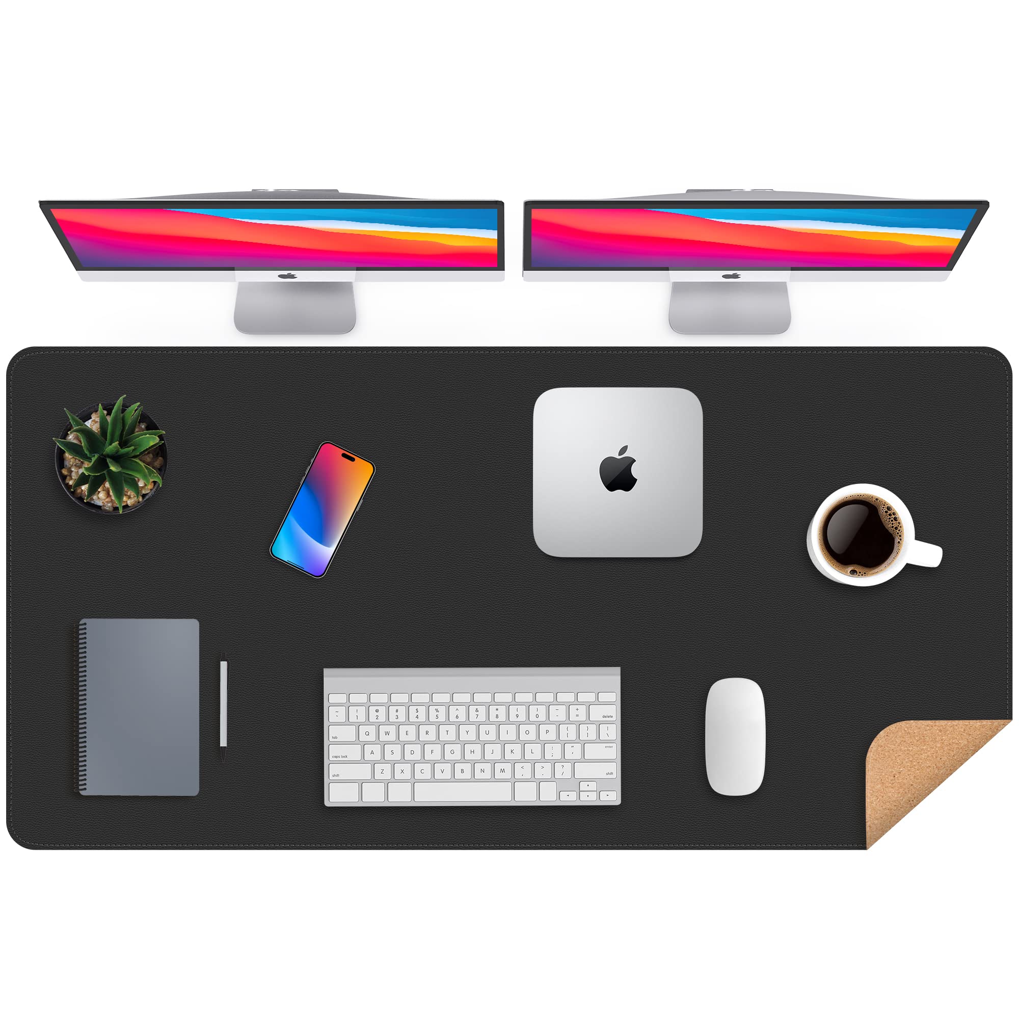 Large Desk Mat 47' X 23.7',Leather Desk Mat,Double-Sided Desk Pad,Desk Matt For Desktop,Large Mouse Pad,Office Desk Mat,Waterp