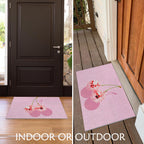 Supwhd Trendy Preppy Pink Cherry Disco Ball Door Mats Outdoor - Pink Welcome Mat, Pink Door Mat Doormat Outdoor Indoor Entrance,