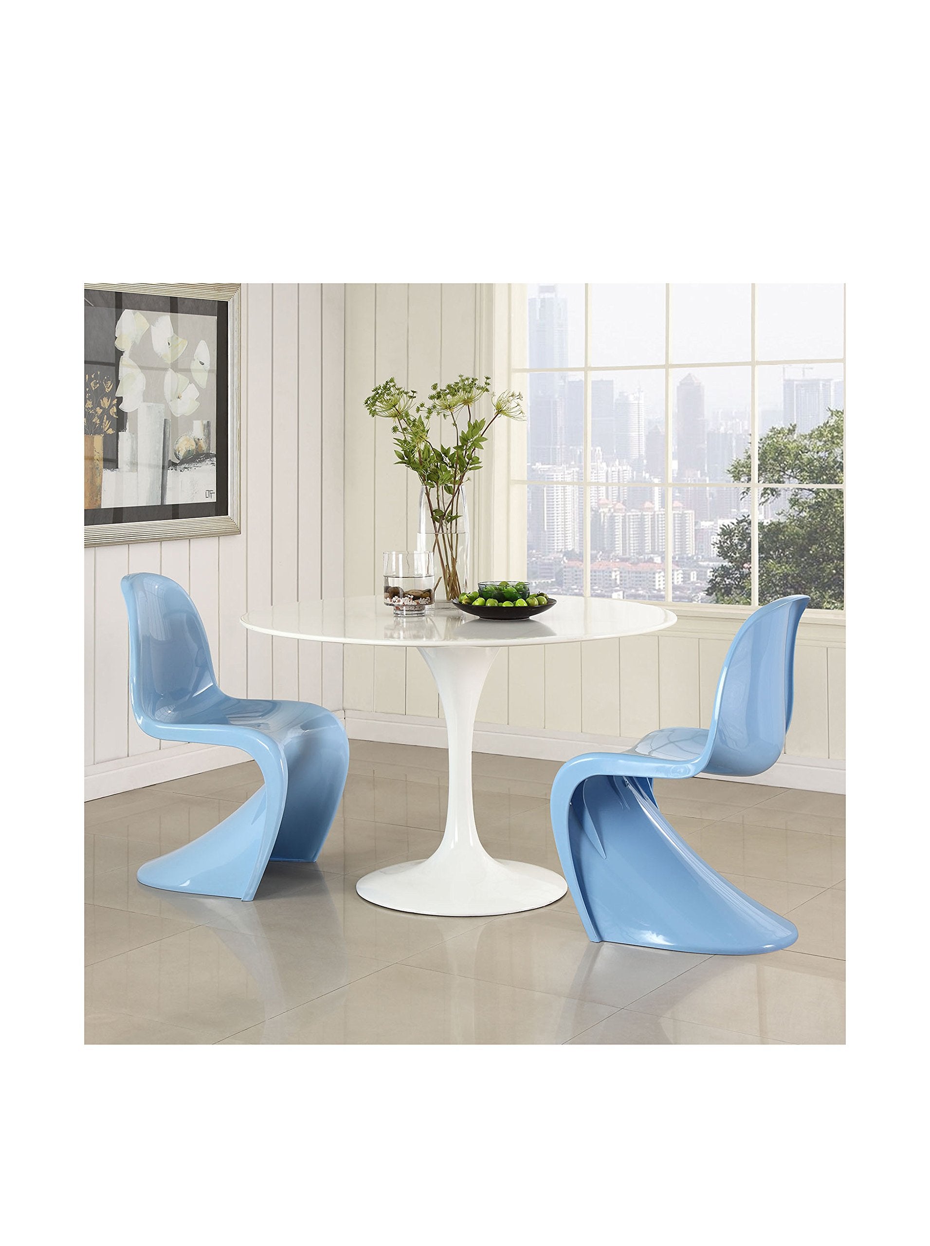 Lexmod Slither Dining Side Chair Set Of 2 In Blue
