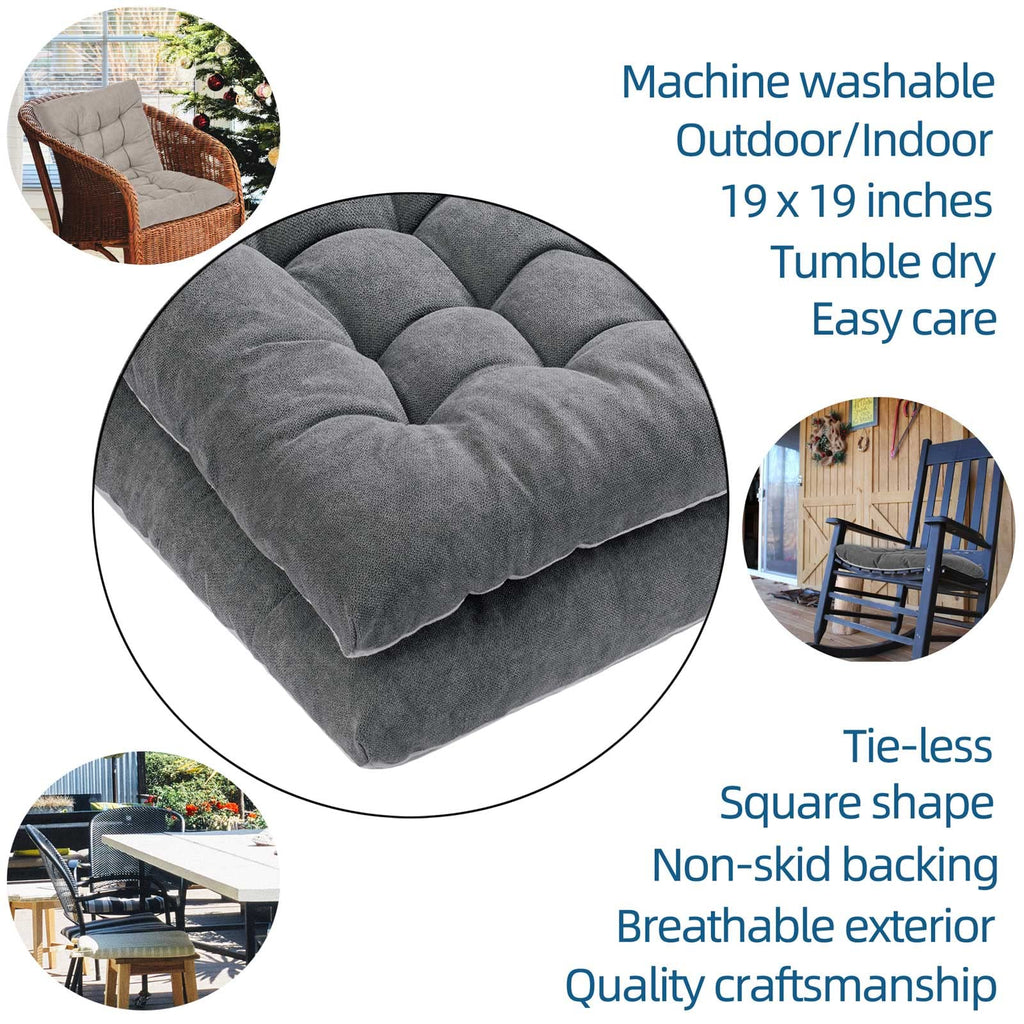 Fabricastle Outdoor Chair Cushions Patio Cushion Premium Comfortable Thick Fill Tufted 19' X 19' Floor Wicker Seat Pads, 2 Cou