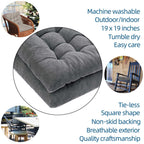 Fabricastle Outdoor Chair Cushions Patio Cushion Premium Comfortable Thick Fill Tufted 19' X 19' Floor Wicker Seat Pads, 2 Cou