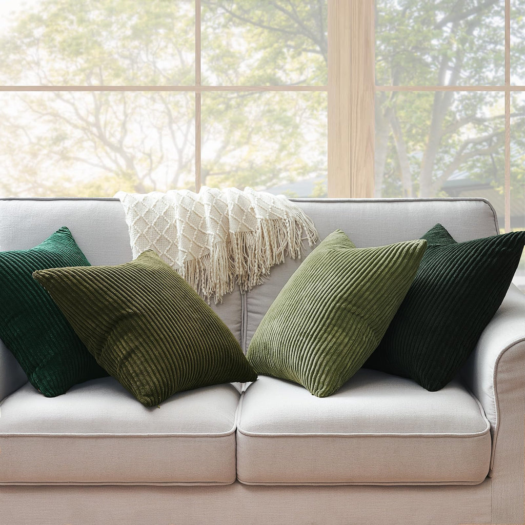 Topfinel Corduroy Throw Pillow Covers Pack Of 2 Gray 16'X16' No Insert With Hidden Zipper | Decorative Cushion Covers For Fall