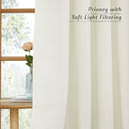 Nicetown Linen Off White Window Curtains 84 Inches Long, Grommet Thick Linen Blend Window Treatments Privacy Assured With Light Filtering For Bedroom/Living Room, W42 X L84
