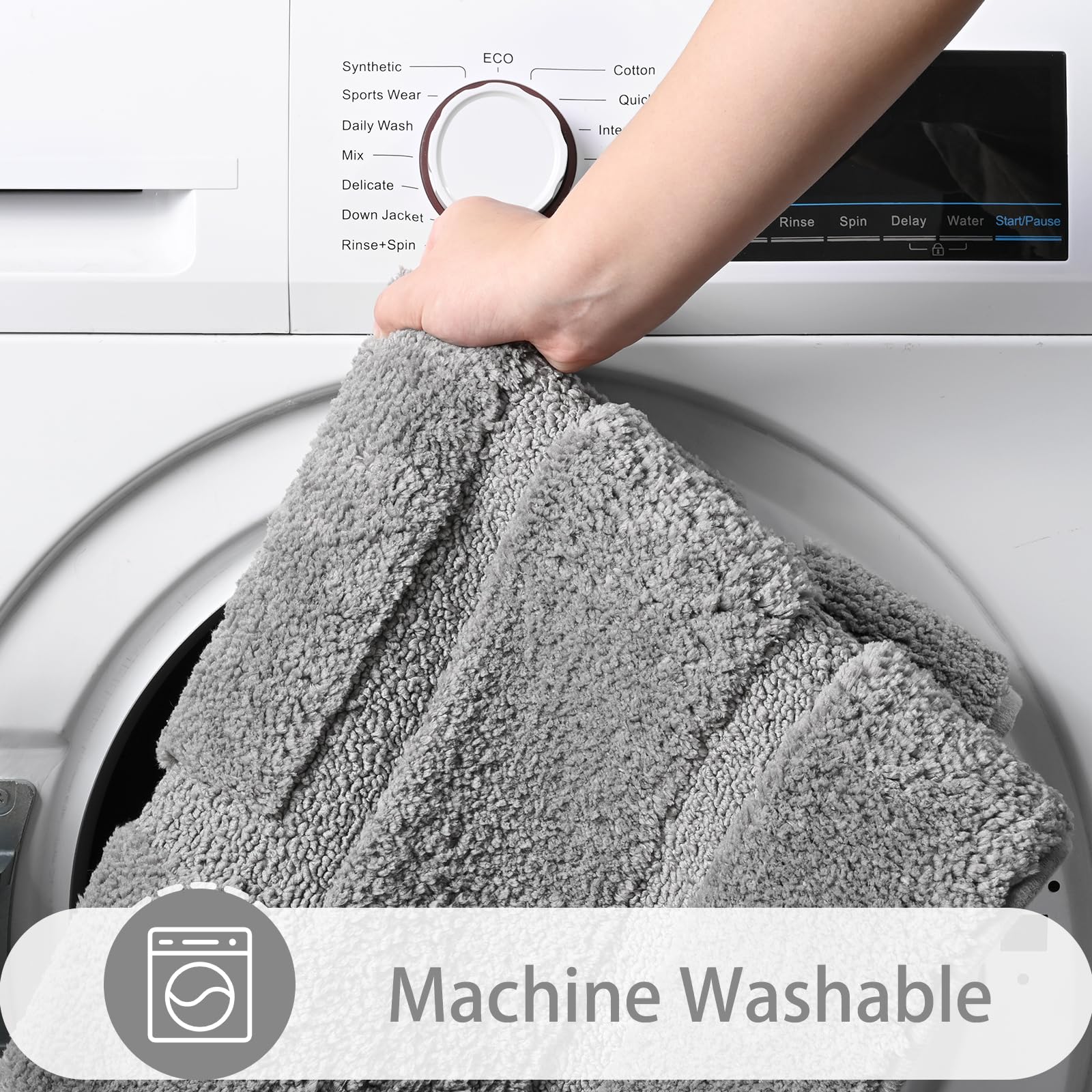 Homore Bath Rug, Grey Bathroom Rug 24X36 Inch Soft Absorbent Microfiber Bathroom Runner Rug, Washable Bath Runner Rugs For Bathr