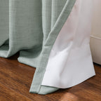 Twopages Linen Pinch Pleated Drape For Apartment, Aqua Room Darkening Light Filtering Double Layer Lined Curtain Window Treatmen
