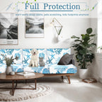 Newwiee 12 Pcs Patio Stretch Sofa Cushion Covers Outdoor Cushion Cover Replacement Couch Slipcover Sofa Seat Cover Flexibility Chair Cushion Cover Porch Patio Furniture Protector (Light Blue,Ocean)