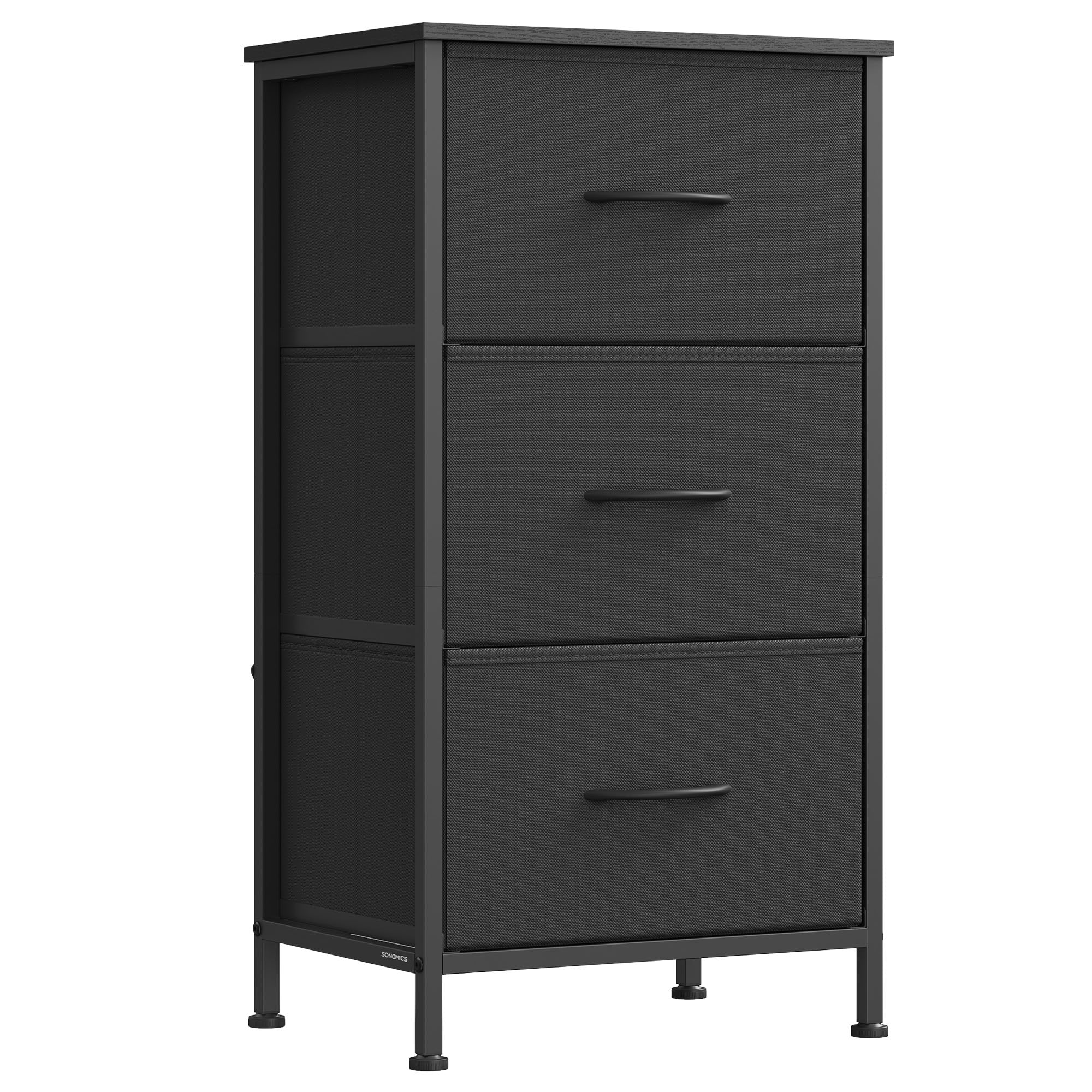 SONGMICS Dresser for Bedroom, Chest of Drawers, Steel, MDF, 3 Non-Woven Fabric Drawers, Storage Organizer Unit, Closet, Entryway