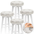 Marsui 4 Pieces Soft Stool Covers Round Bar Stool Cushions with Elastic Band Padded Bar Stool Seat Covers Nonslip Round Seat Cus