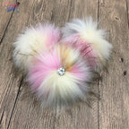Furryvalley Faux Fur Pompom 6Pcs Diy Crafts Fluffy Balls For Hat Shoes Scarves With Snap Fastener Removable Knitting Hat Accesso