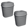 Bath Bliss 2 Pack Sailor Knot Swing Top Waste Bin | Dimensions: 11.22 x 8.27 x 12.6 | 9.5 Liter | Swing Top | Home Dcor | C