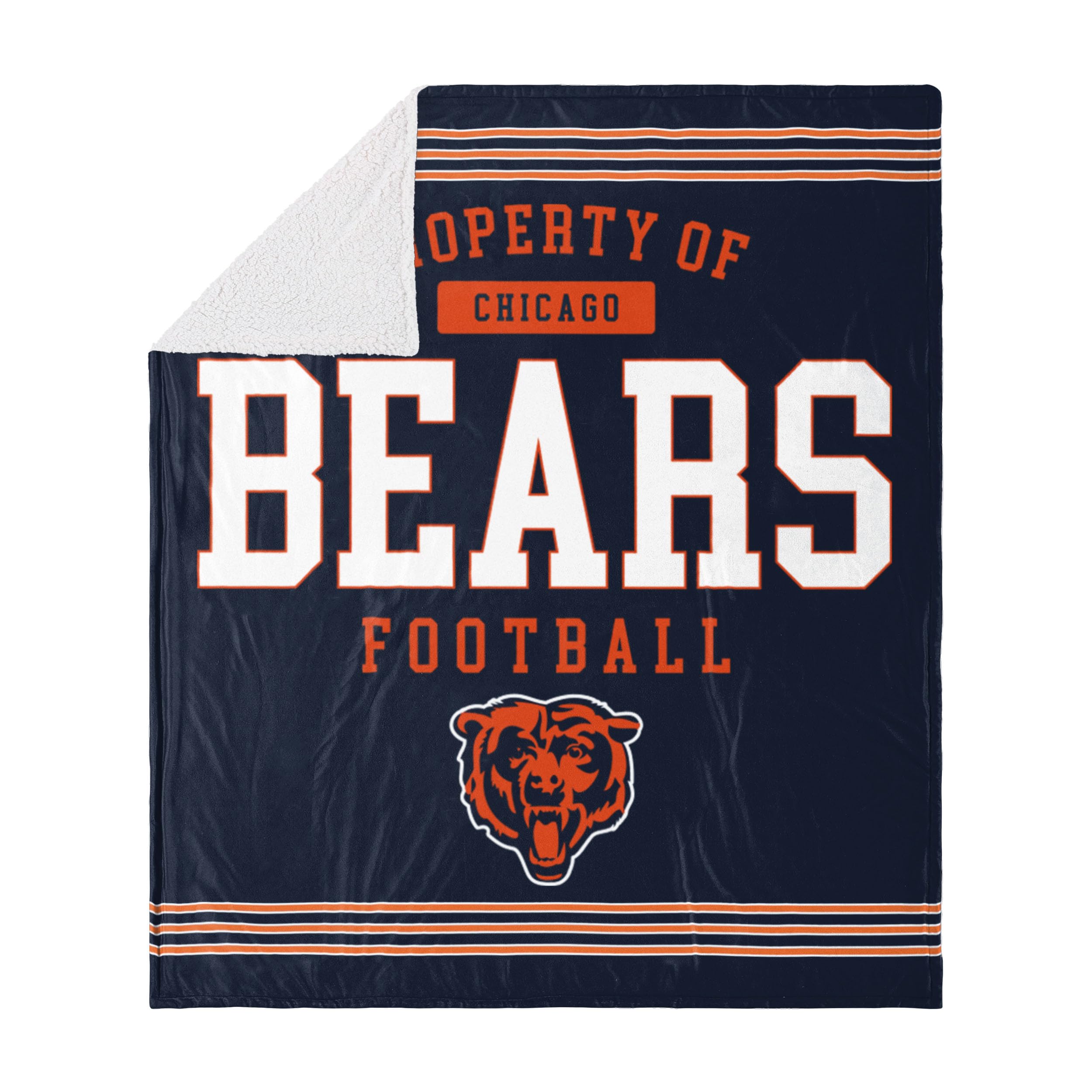 Foco Chicago Bears Nfl Team Property Of Sherpa Fleece Blanket
