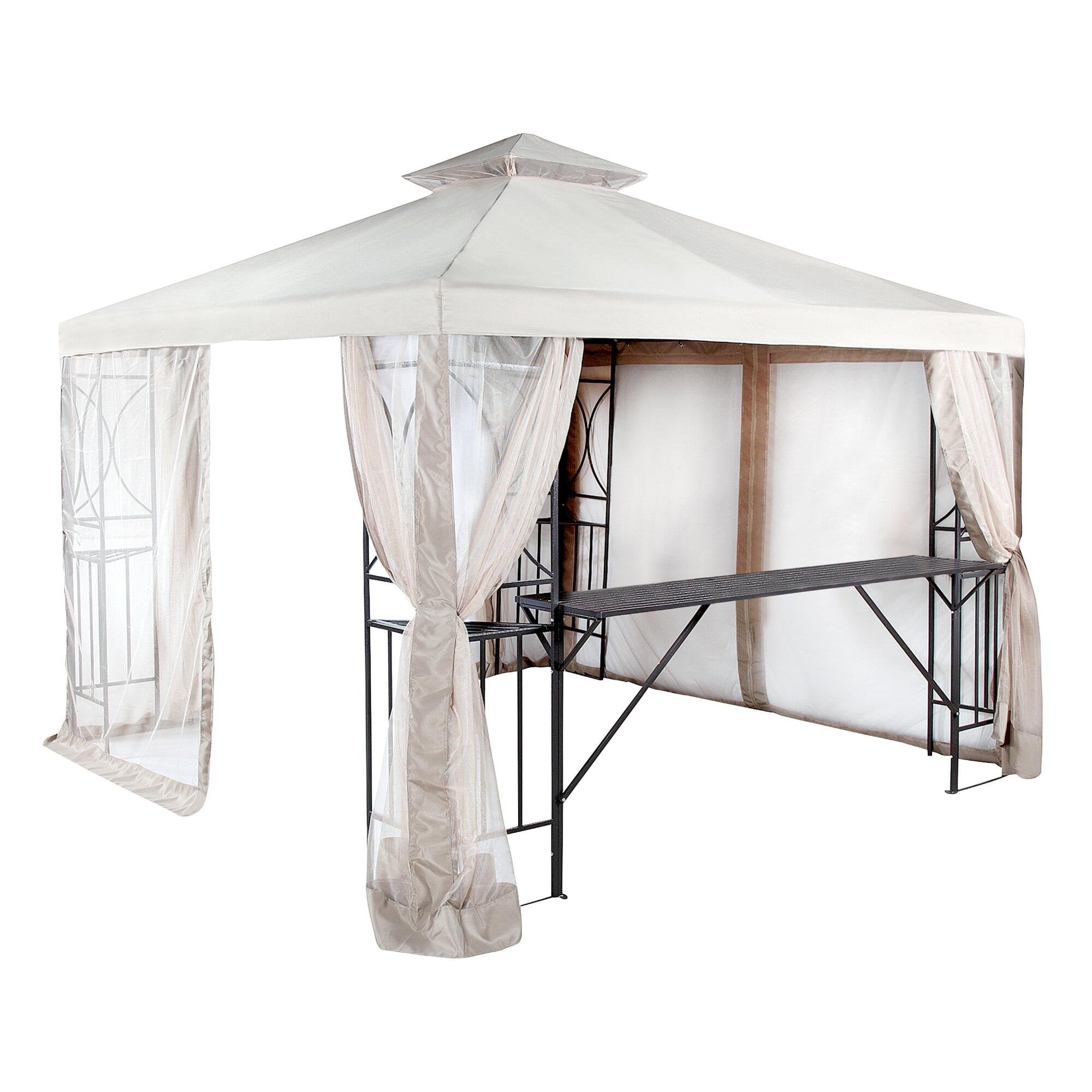 Garden Winds Replacement Canopy Top Cover For The 10X10 Crescent Gazebo - Riplock 350 Top Tier 29' X 29', Bottom Tier 113' X
