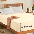 Manyshofu Cal King Extra Deep Pocket Fitted Sheet Only - 1800 Thread Count Hotel Deep Fitted Sheet Up To 24 Inches Mattress, Lig
