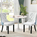 SoarTalent 3-Pieces 31.5 Round Dining Table Set for 2, White Dining Table & PU & Velvet Upholstered Dining Chairs Set of 2 for K